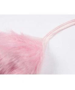 Own Saviour Tees + Tops Pink Faux Fur Bra Crop