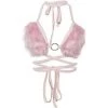 Own Saviour Tees + Tops Pink Faux Fur Bra Crop