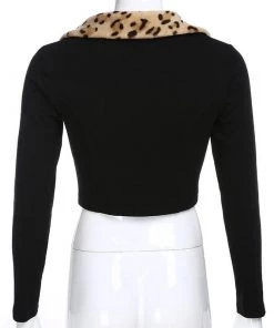 Own Saviour Tees + Tops Leopard Collar Top