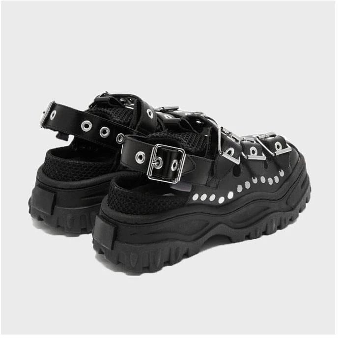Own Saviour Shoes Rivet Buckle Platform Sandals 3 Own Saviour Shoes Rivet Buckle Platform Sandals