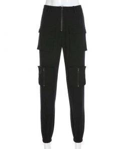 Own Saviour Black Zip Cargo Pants
