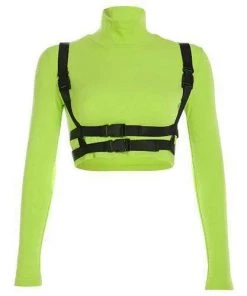 Own Saviour Tees + Tops Neon Buckle Turtleneck