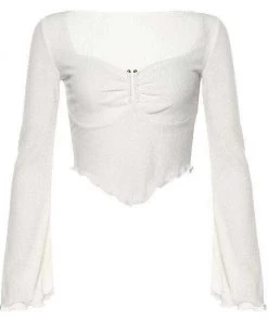 Own Saviour White V Hem Crop Tees + Tops