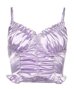 Own Saviour Purple Ruched Crop