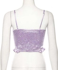 Own Saviour Purple Ruched Crop