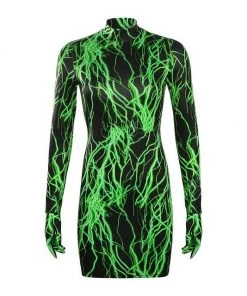 Own Saviour Neon Lightning Dress