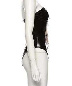 Own Saviour Bodysuits Faux Leather Strapless Bodysuit