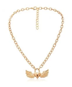 Own Saviour Angel Wings Lock Necklace