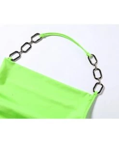Own Saviour Neon Chain Halter Crop Tees + Tops