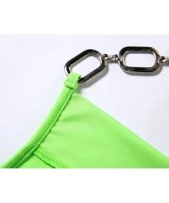 Own Saviour Neon Chain Halter Crop Tees + Tops