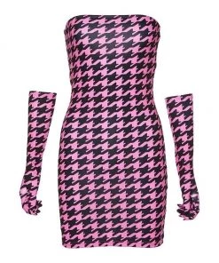 Own Saviour Dogtooth Gloved Dress Dresses + Sets