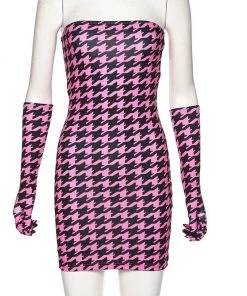 Own Saviour Dogtooth Gloved Dress Dresses + Sets