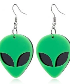 Own Saviour Alien Head Earrings Accessories