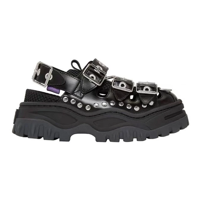 Own Saviour Shoes Rivet Buckle Platform Sandals 1 Own Saviour Shoes Rivet Buckle Platform Sandals