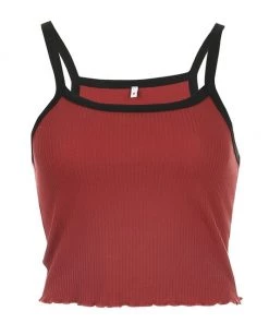 Own Saviour Red Black Cami Crop