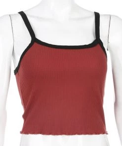 Own Saviour Red Black Cami Crop