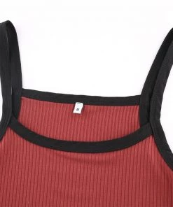 Own Saviour Red Black Cami Crop