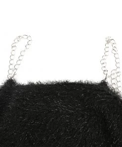 Own Saviour Glitter Feather Chain Crop Tees + Tops