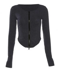 Own Saviour Scoop Hem Zip Cardi Tees + Tops