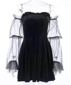 Own Saviour Velvet Mesh Dress