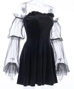 Own Saviour Velvet Mesh Dress