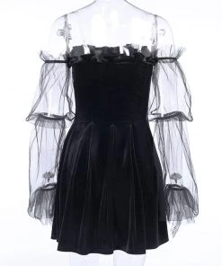 Own Saviour Velvet Mesh Dress