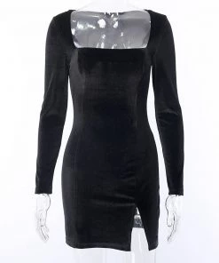 Own Saviour Dresses + Sets Square Neck Velvet Dress