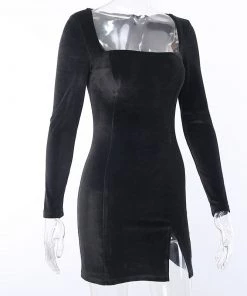 Own Saviour Dresses + Sets Square Neck Velvet Dress