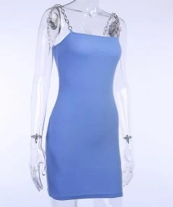 Own Saviour Blue Chain Mini Dress Dresses + Sets