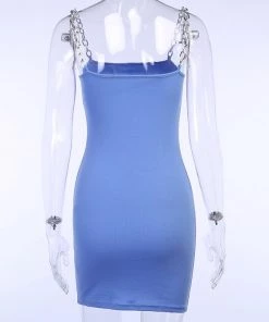 Own Saviour Blue Chain Mini Dress Dresses + Sets