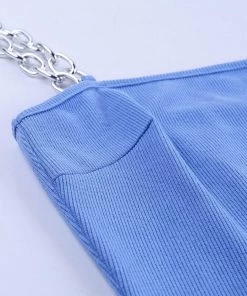 Own Saviour Blue Chain Mini Dress Dresses + Sets