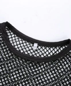 Own Saviour Tees + Tops Black Fishnet Crop