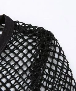 Own Saviour Tees + Tops Black Fishnet Crop