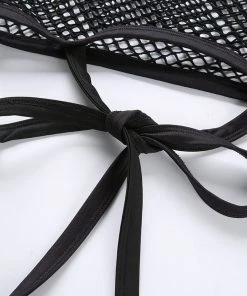 Own Saviour Tees + Tops Black Fishnet Crop