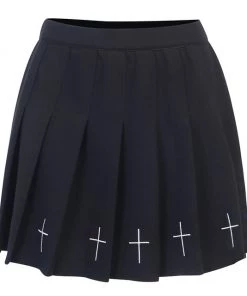 Own Saviour Cross Pleated Skirt Skirts