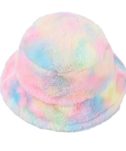 Own Saviour Accessories Furry Rainbow Bucket Hat