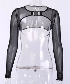 Own Saviour Various Colour Mesh Buckle Crop Tees + Tops