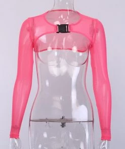 Own Saviour Various Colour Mesh Buckle Crop Tees + Tops