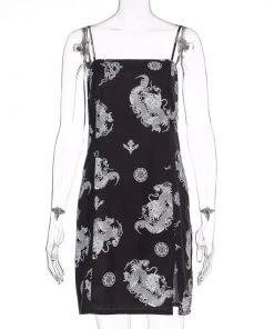 Own Saviour Dragon Split Mini Dress
