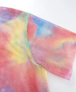 Own Saviour Rainbow Mesh Crop