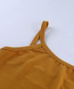 Own Saviour Mustard One Shoulder Crop