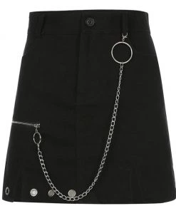Own Saviour Black Ring Chain Skirt