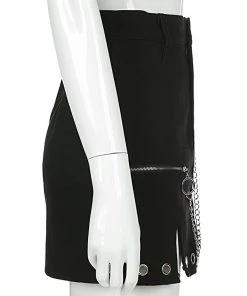 Own Saviour Black Ring Chain Skirt