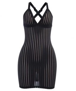Own Saviour Stripe Mesh Dress