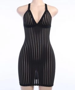 Own Saviour Stripe Mesh Dress