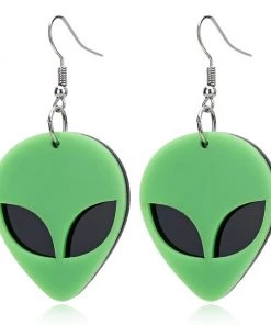 Own Saviour Alien Head Earrings Accessories
