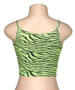 Own Saviour Tees + Tops Green Zebra Crop