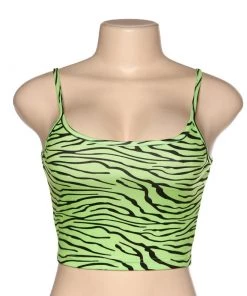 Own Saviour Tees + Tops Green Zebra Crop