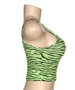 Own Saviour Tees + Tops Green Zebra Crop