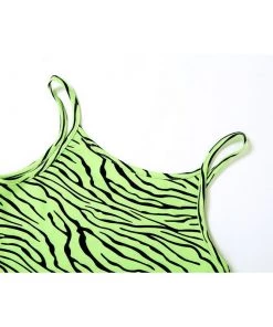 Own Saviour Tees + Tops Green Zebra Crop